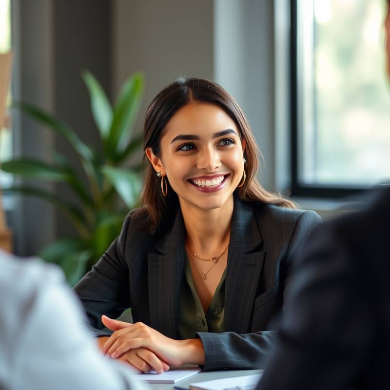 Succesvolle kandidaat tijdens een sollicitatiegesprek